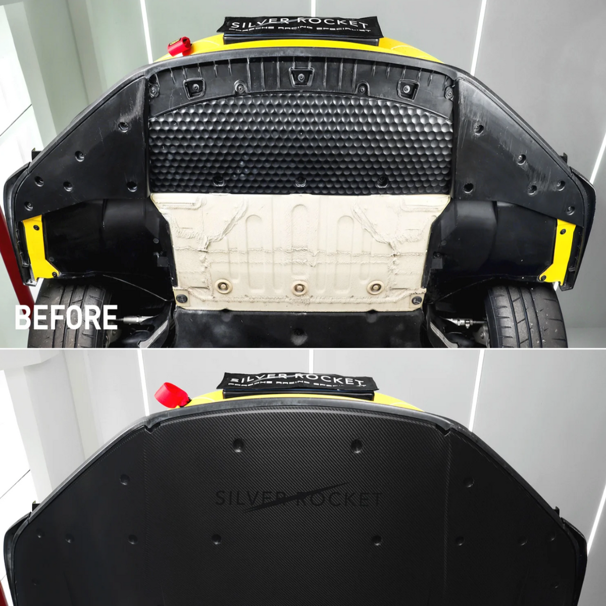 Silver Rocet SR Ultra Downforce Front Dry Carbon Fiber Aeroshield (Porsche 718 GT4 RS)