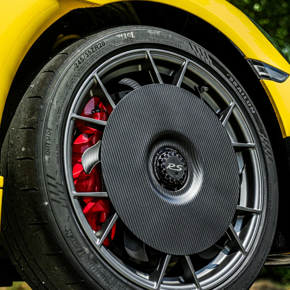 Silver Rocket (SR) Dry Carbon Fiber Turbofan Aerodisc Pro (For Aluminum Front Rims) Porsche 718 GT4RS / Spyder RS