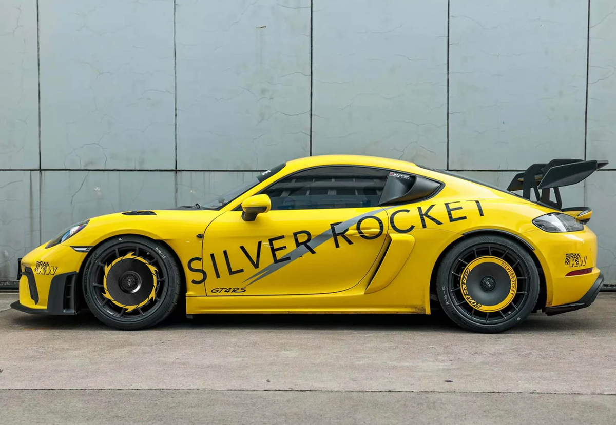 Silver Rocket (SR) Dry Carbon Fiber Turbofan Aerodisc Pro (For Aluminum Front Rims) Porsche 718 GT4RS / Spyder RS
